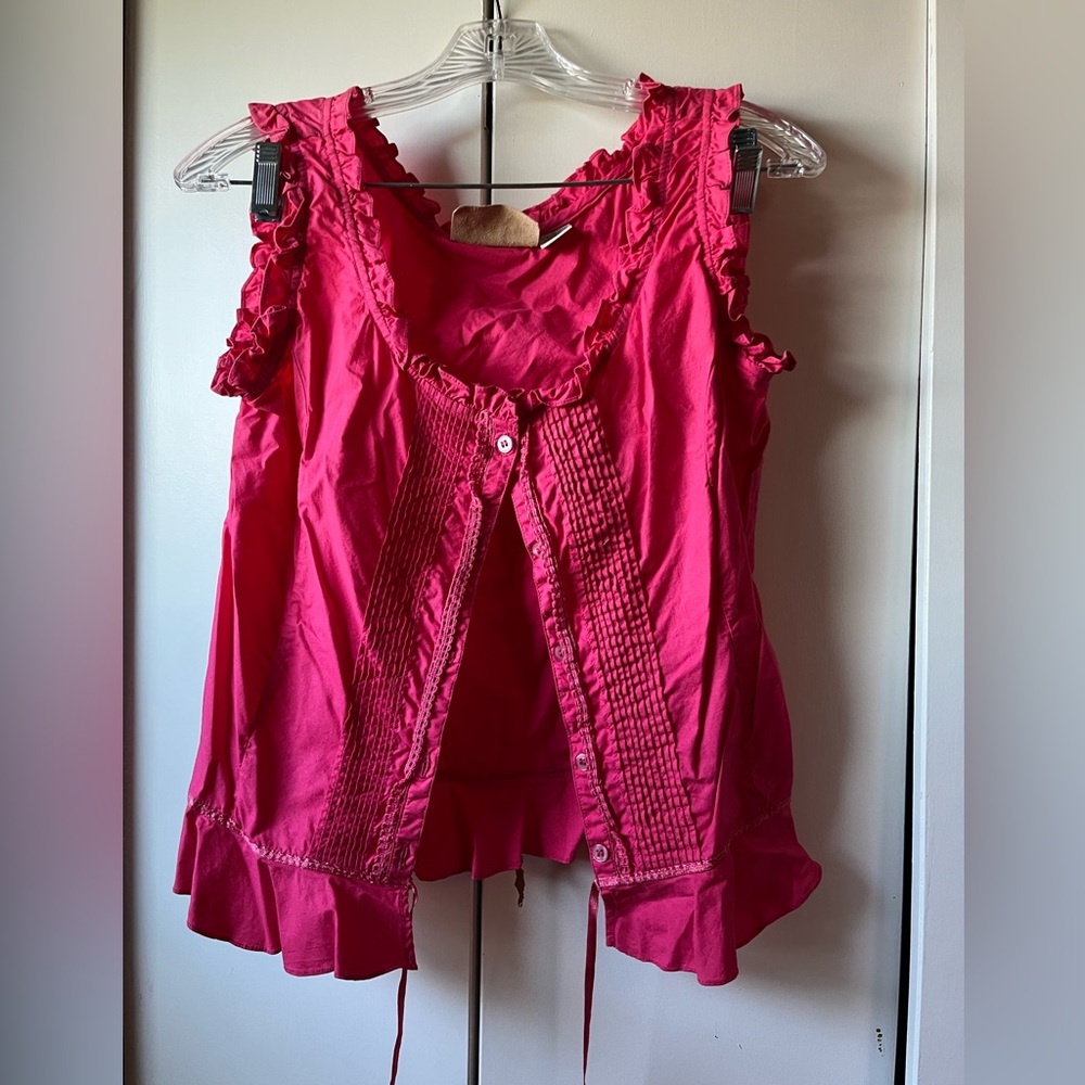 Scully Vibrant Pink Ruffled Top